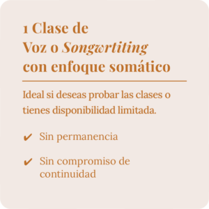 Imagen para 1 Clase de Voz o Songwriting con enfoque somático